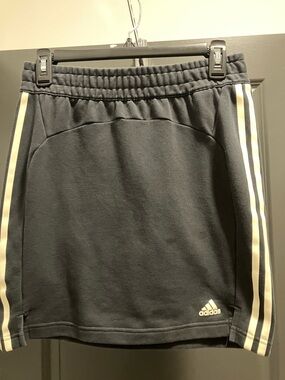 adidas Black Mini Skirt with Cream Stripes